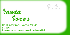 vanda voros business card