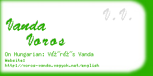 vanda voros business card